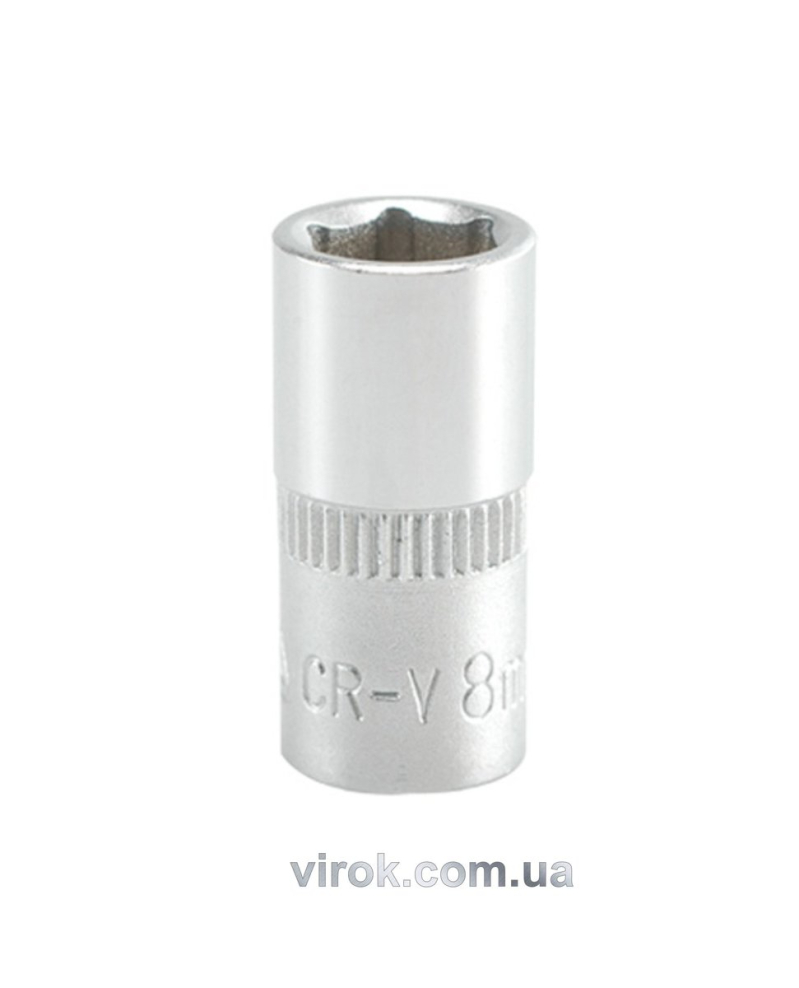 Головка торцева 6-гранна YATO : квадрат 1/4", М= 8 мм, L= 25 мм [24/240/400]