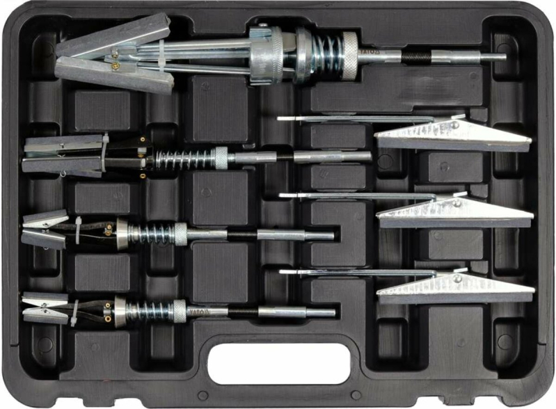 Засоби для розточення циліндрів Ø= 20-177 мм YATO, камені:28х5, 50х7 ,76х10, 100х11 мм, 7 елем