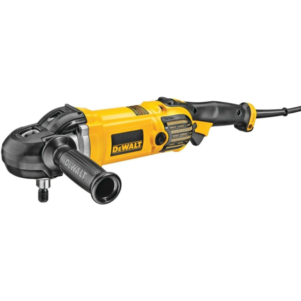Полировальная сетевая машина DeWalt: P= 1250 Вт, диск Ø180 мм, 600-3500 об/мин, крепление М14