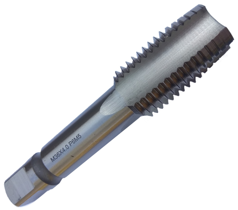 Метчик машинно-ручной М36х4 Р6М5 шлифованный для сквозных отверстий Китай