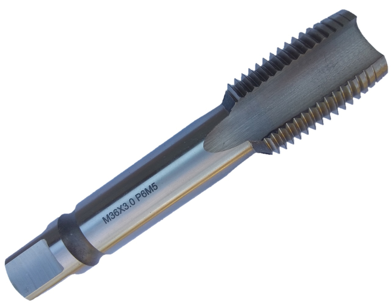 Метчик машинно-ручной М36х3 Р6М5 шлифованный для сквозных отверстий TORNERI
