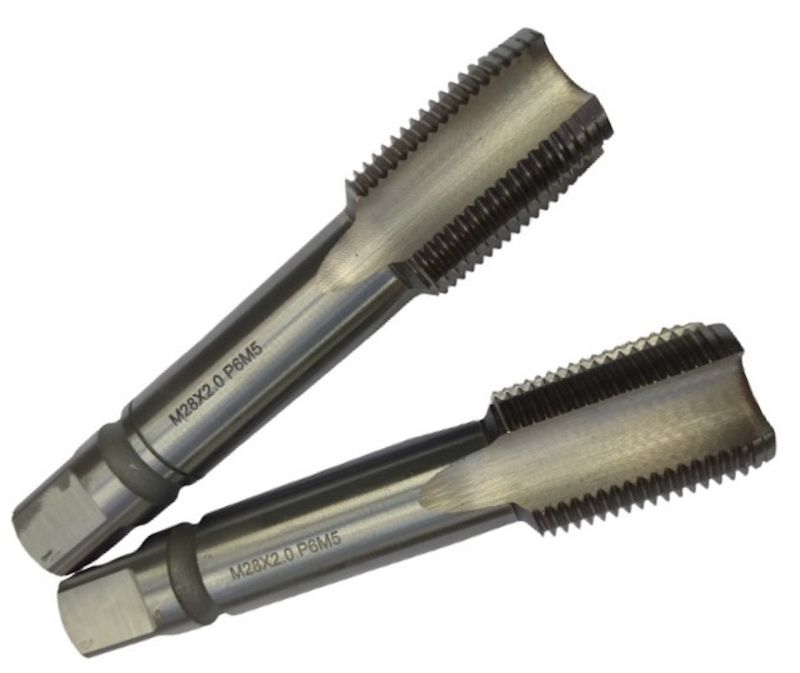 Метчик машинно-ручной М28х2 комплект из 2-х штук Р6М5 шлифованный TORNERI