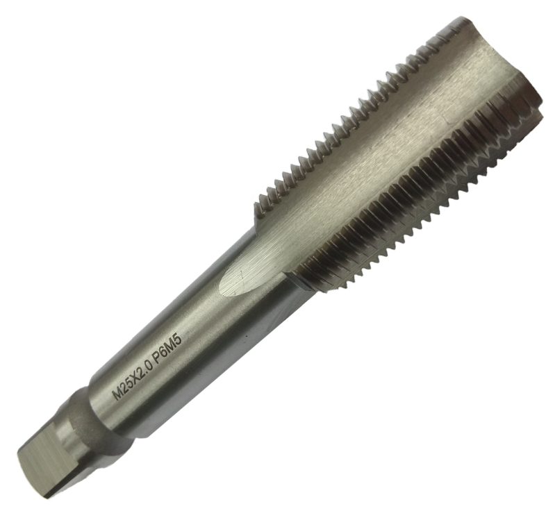 Метчик машинно-ручной М25х2 Р6М5 шлифованный для сквозных отверстий TORNERI