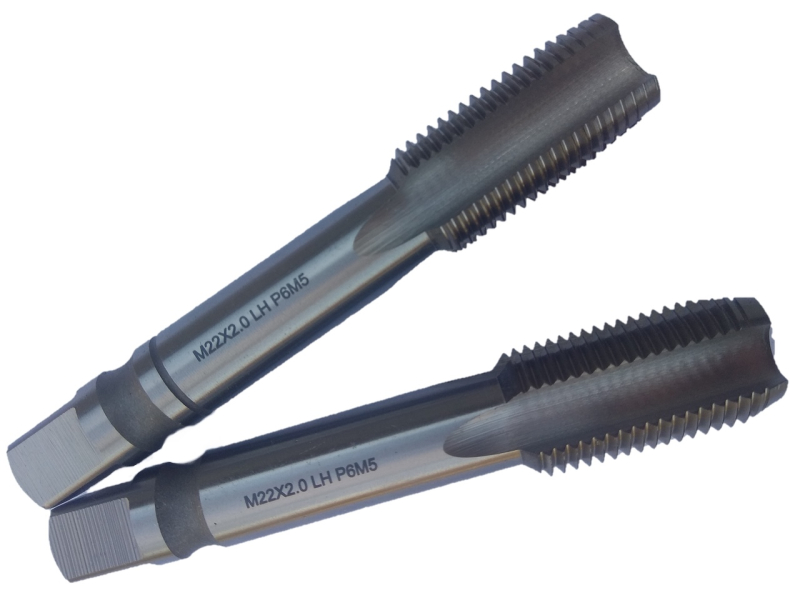 Метчик машинно-ручной М22х2 комплект из 2-х штук левый Р6М5 шлифованный TORNERI (LH)