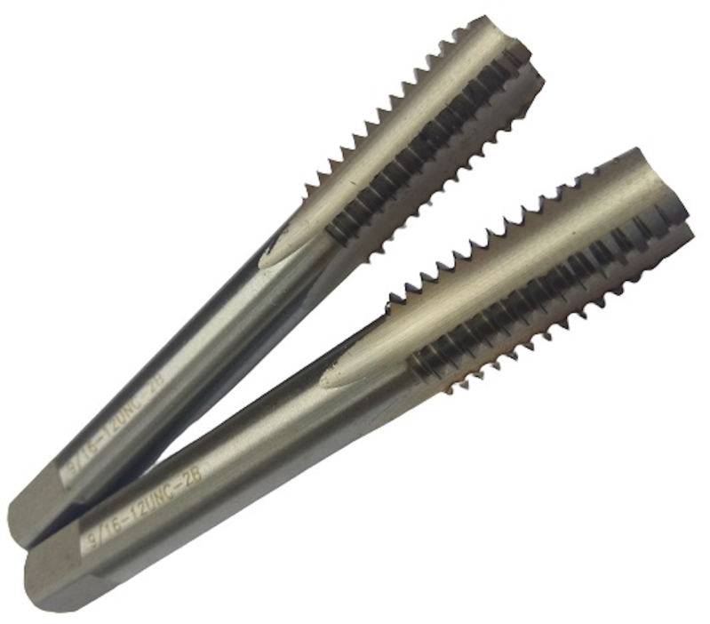 Метчик дюймовый UNC 9/16" 12 нитей Р6М5 шлифованный комплект из 2-х штук Китай