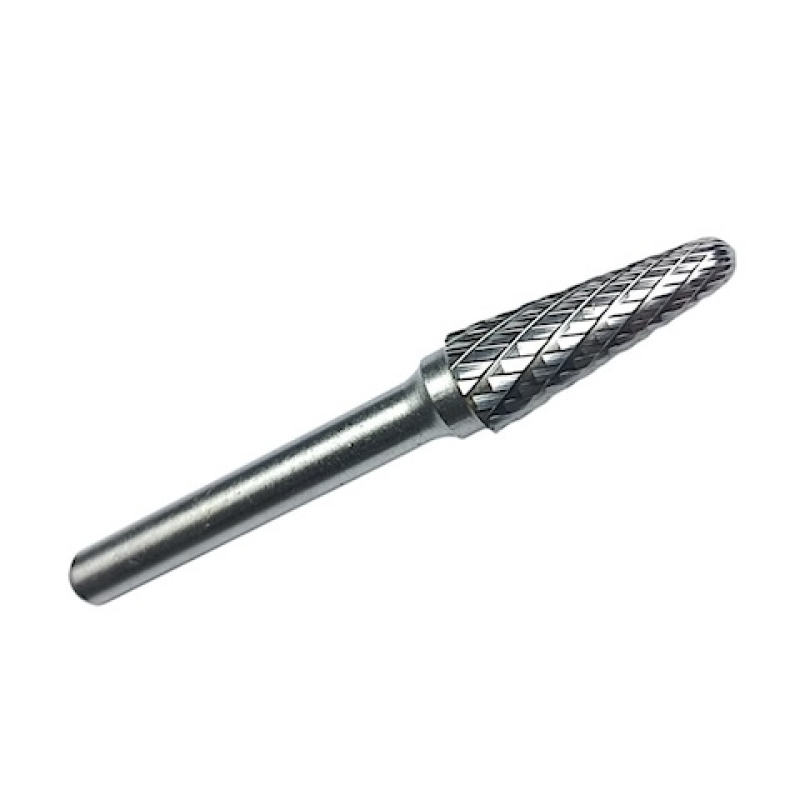 Борфреза твердосплавная тип L (коническая с закругленным концом), 8.0 мм, хвостовик 6мм перекрестная насечка OTTIMO