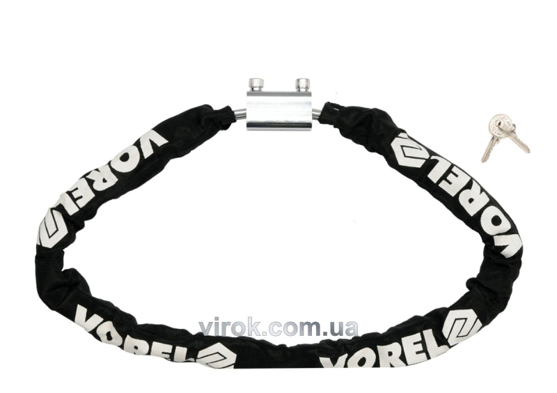 Замок велосипедний ланцюговий VOREL : Ø= 7 мм x 1200 мм. на ключ [12]