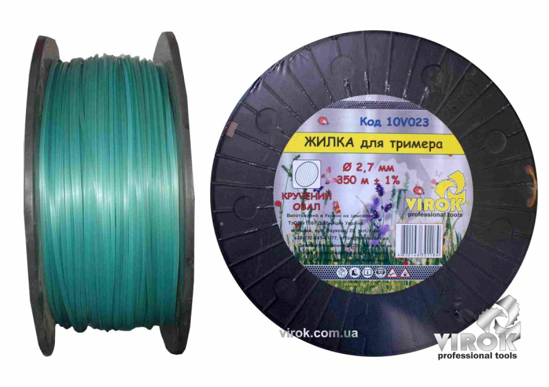 Жилка для тримера "Кручений ОВАЛ" TM VIROK : Ø= 2.7 мм, l= 350 м (бобіна)