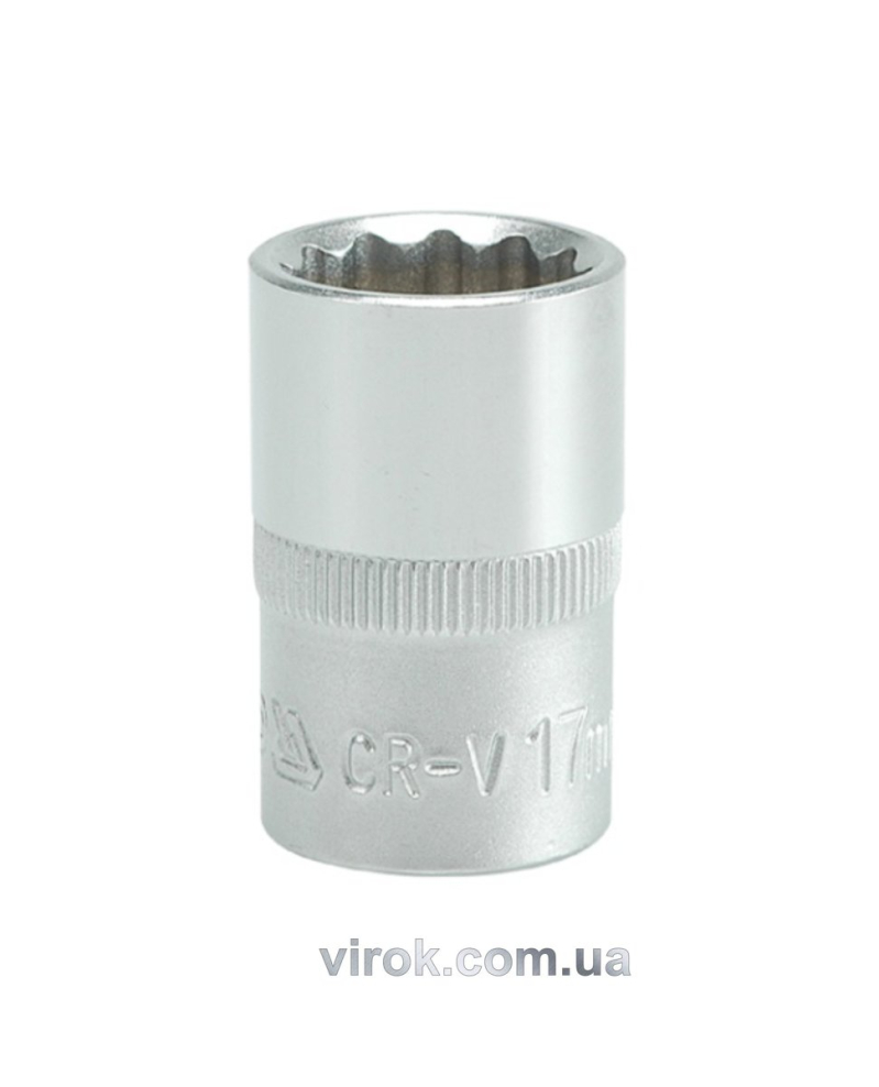 Головка торцева 12-гранна YATO : квадрат 1/2", М= 17 мм, L= 38 мм [12/120/240]