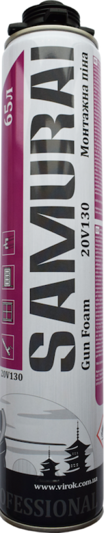 Піна пістолетна SAMURAI Premium Gun Foam 65, 805ml UKR ,930г