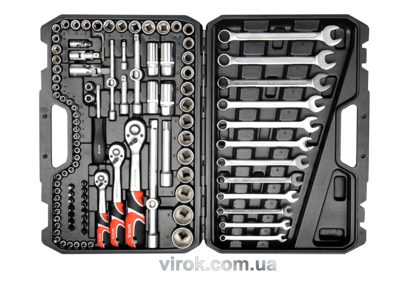 Набір головок торцевих YATO : квадрат 1/2", 3/8", 1/4" з інструментами, насадками. 111 шт. [2]