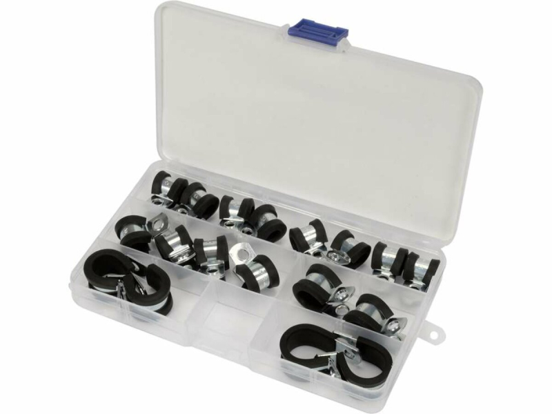 Хомути металево гумові YATO : Ø= 6, 8, 10, 13, 16 мм, 18 шт