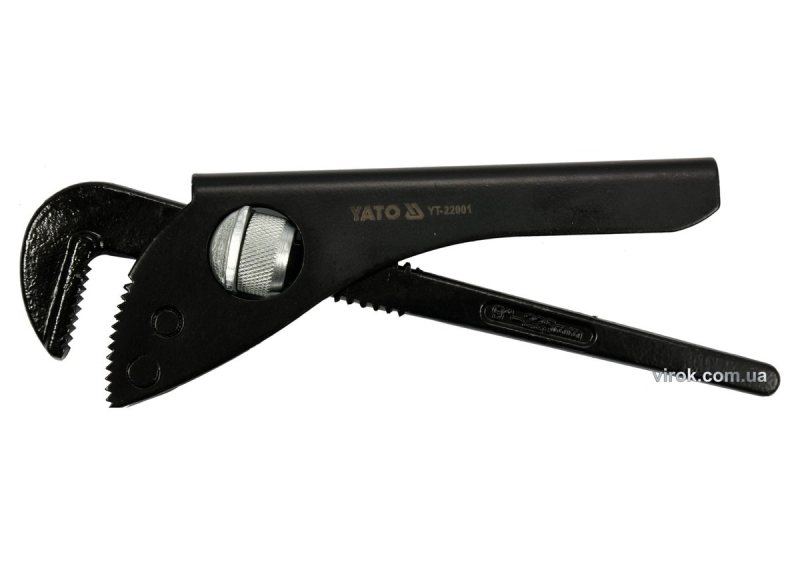 Ключ до труб тип "Німецький" YATO з розвод. губок- 60 мм, глиб.- 30 мм, L = 225 мм (9") [6/36]