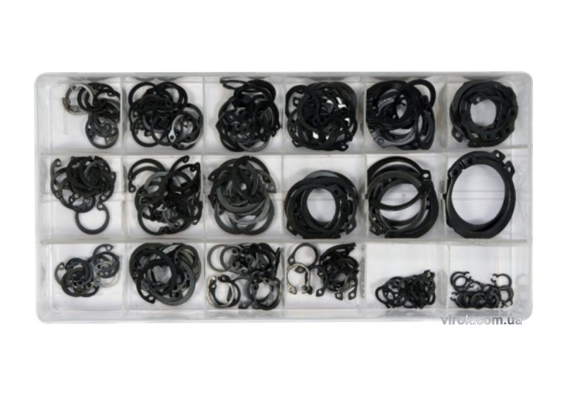 Стопорні кільця зовнішні і внутрішні YATO; Ø= 6- 20 мм, наб. 225 шт. [5/20]