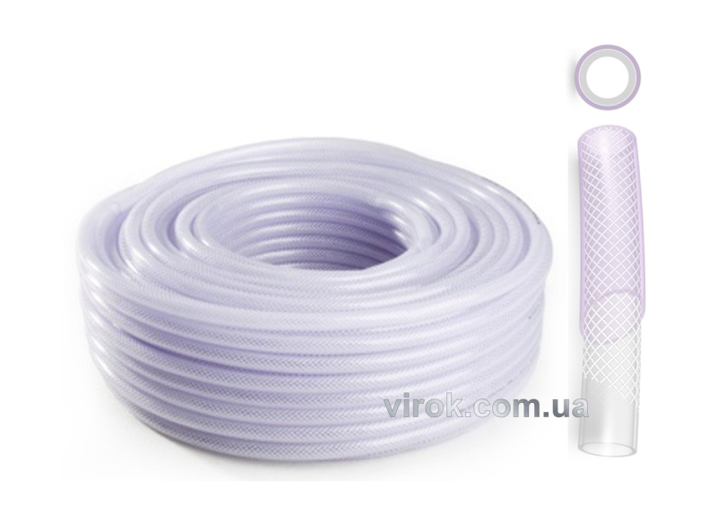 Шланг ПХВ зміцнений загал. признач. харчовий (Food) з роб. тиск. 0,8МПа, Ø=19мм, t=2,4мм, l=50м