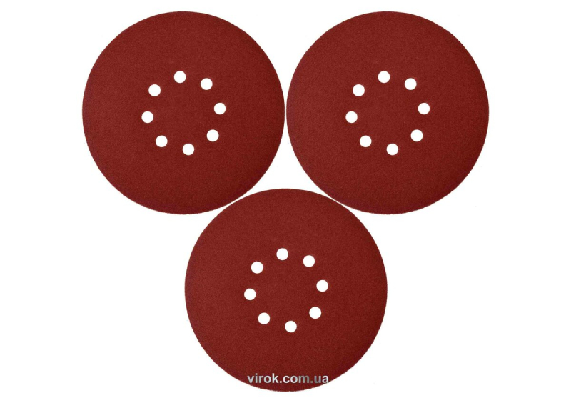 Круг шліфувальний з наждачн. паперу з липучкою YATO: Ø= 180 мм, Р180, до YT-82341, 3 шт [50/200]