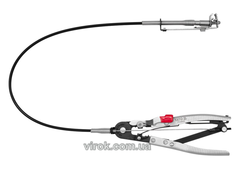 Щипці для стягуюч. хомутів YATO 210 мм з гнучким подовж-м 513 мм