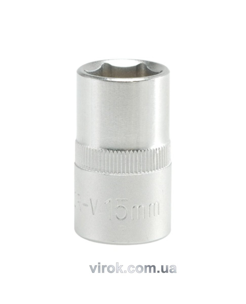 Головка торцева 6-гранна YATO : квадрат 1/2", М= 15 мм, L= 38 мм [12/120/240]