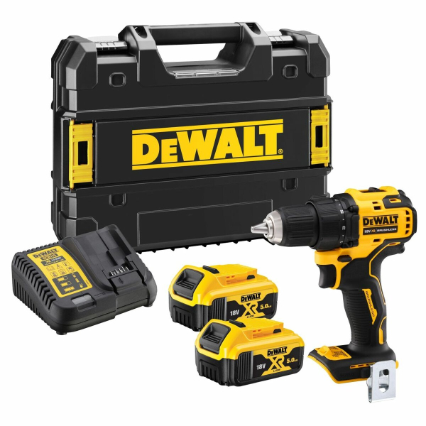 Шуруповерт аккумуляторный бесщеточный DeWALT 18V XR Li-Ion, 65 Нм, 2 АКБ 5 Агод+ЗП, кейс