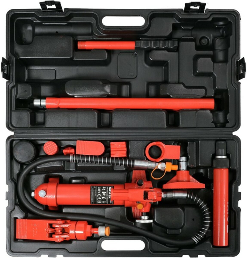 Стійка розпірна гідравлічна в наборі YATO 4 т, хід штока- 125 мм, діапазон приводу- 270-395 мм