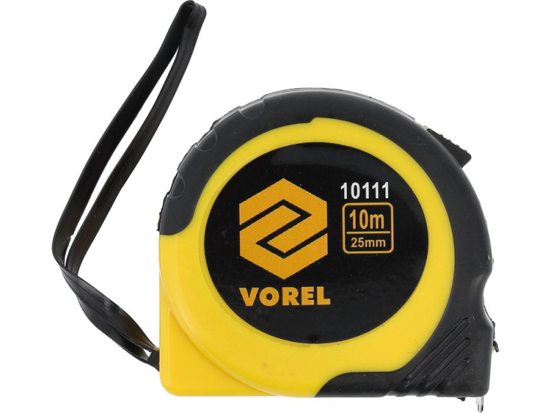Рулетка вимірювальна VOREL 10111, 10 м x 25 мм, сталева стрічка