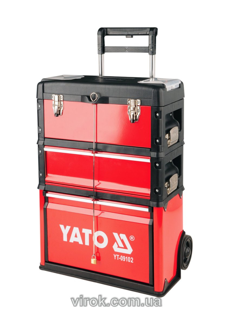 Валіза-візок для інструментів YATO 3-секції, на 2-х колесах з висувною ручкою
