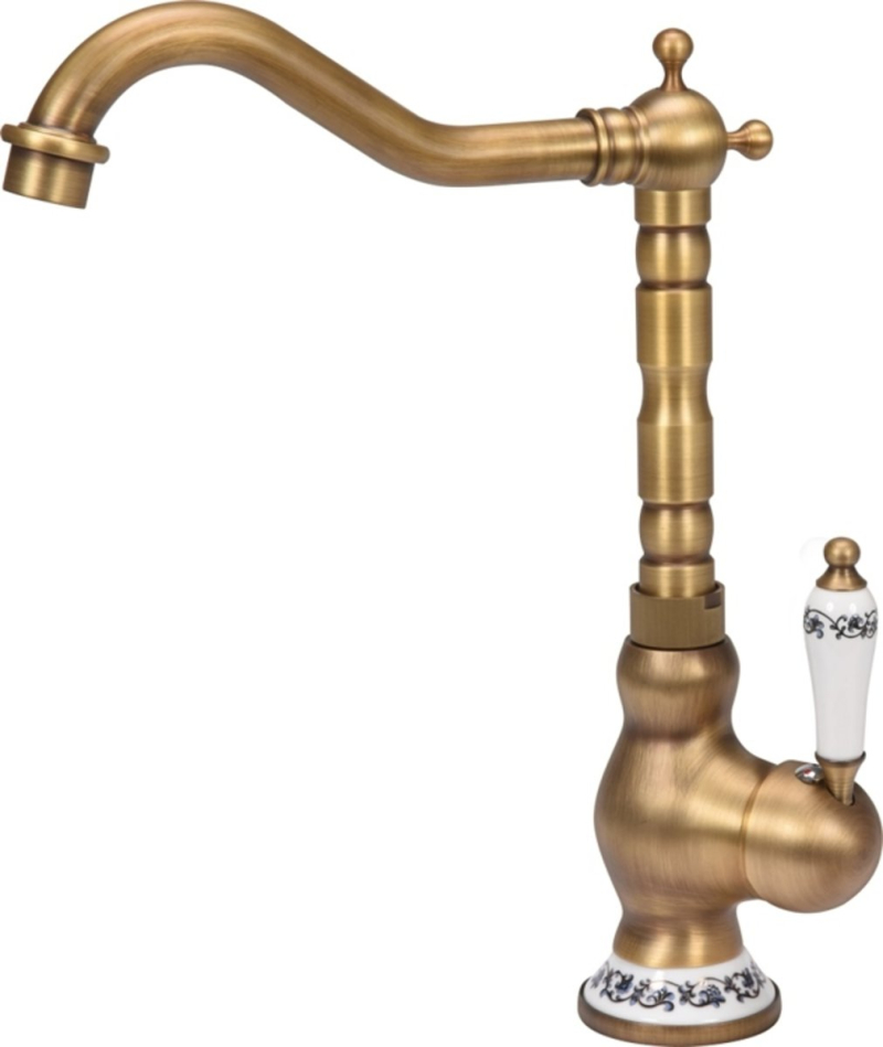 Змішувач води FALA для кухонної раковини "RETRO BRONZE 4" з кульовим регулятором