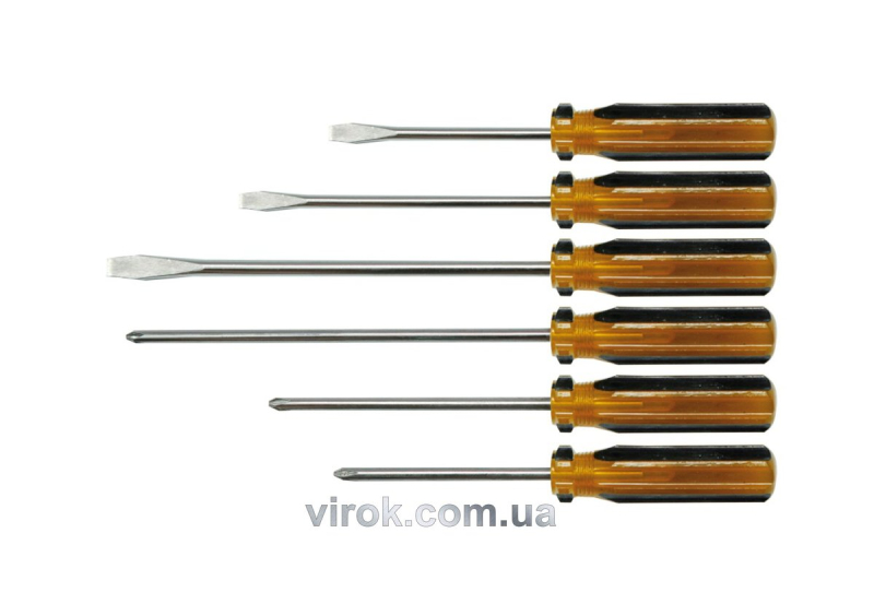 Набір викруток VOREL : пластмасова ручка. 6шт. [20/80]