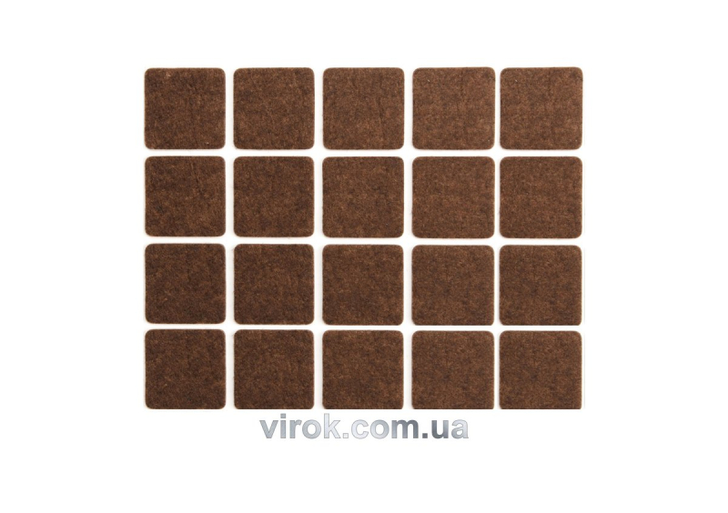 Протектор самоклеючий повстяний VOREL, 20х20мм, набір 20шт. [60/720]