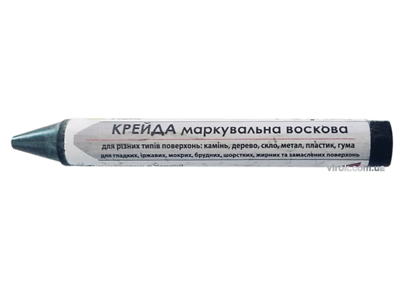 Крейда маркувальна VIROK : чорна, 13x120 мм. воскова для різних поверхонь. блістер 2 шт.