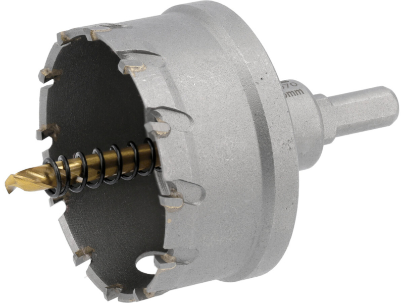 Свердло коронка по металу TCT YATO: Ø65 x 103 мм, товщ. до 25мм, з напрямним, 6-гран. хвост 3/8" [6]