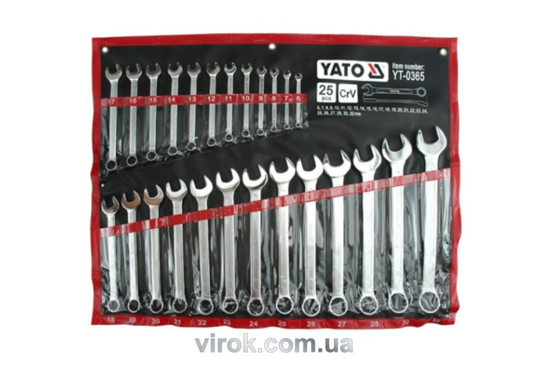 Ключі ріжково накидні YATO : М= 6-32 мм, Набір 25 шт. САТИН [3]