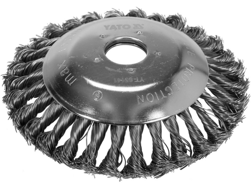 Щітка - крацовка дискова з плетеного дроту YATO Ø= 150/ 25,4 мм до газоно-коси [30]