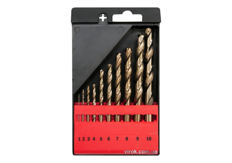 Свердла по металу кобальтові YATO : Co-HSS, Ø= 1-10 мм (Набір/ 10 Шт.) [20/40]