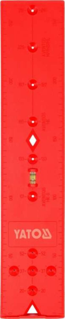 Шаблон розмічальний отворів YATO для меблевих завісів, 270х 55х 3,6 мм [50]