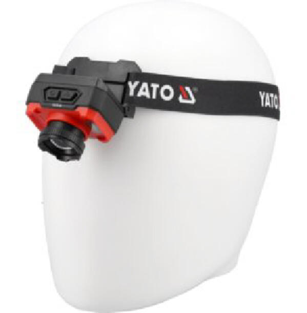Фонарь на лоб диодный YATO; живл. Li-Po аккумулят 3,7 В, 1,2 АГод, 3 режима на расстояние 35/60/87 (YT-085941)
