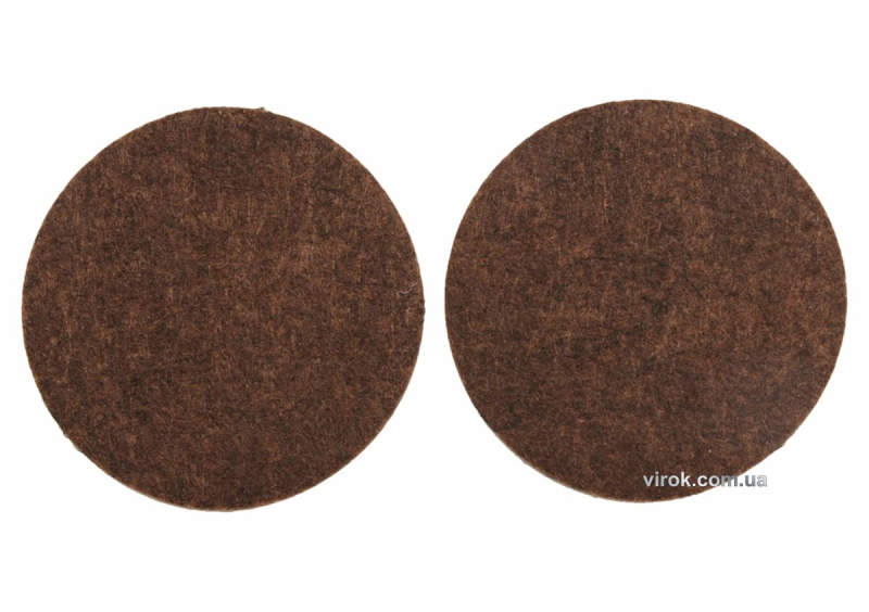 Протектор самоклеючий повстяний VOREL, Ø=50мм, набір 2шт. (коричневі) [60/720]