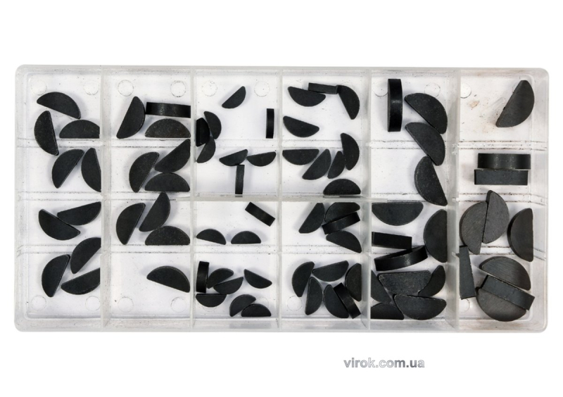 Шпонки півкруглі різних розмірів YATO; наб. 80 шт. [5/20/720]