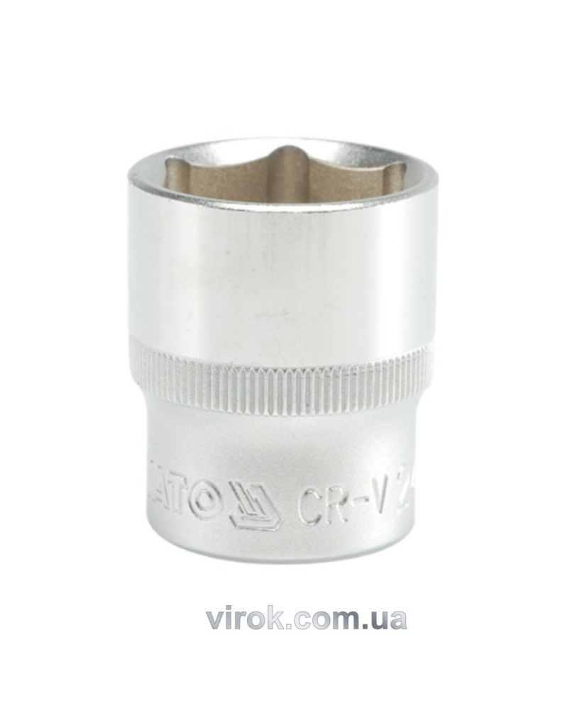 Головка торцева 6-гранна YATO : квадрат 1/2", М= 24 мм, L= 38 мм [12/60/120]