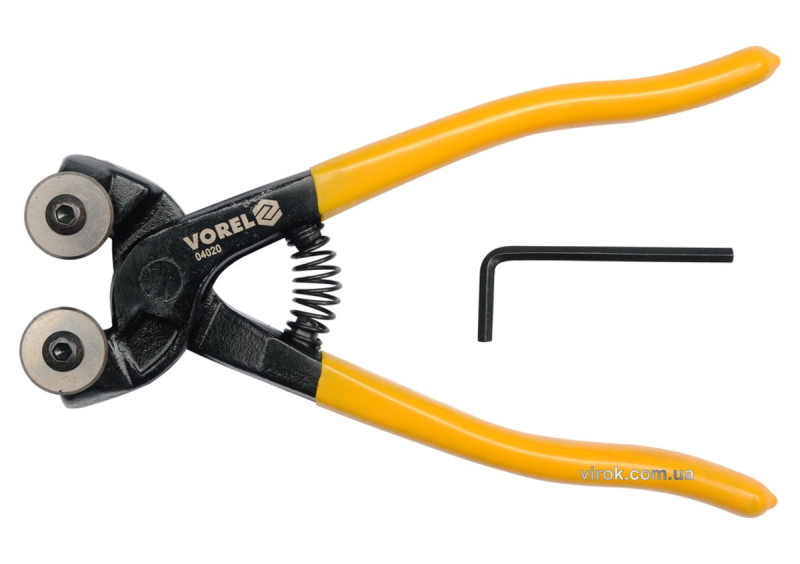 Кусачки для керамічної плитки дискові VOREL : L= 200 мм, 2 дискові різці [6/36]