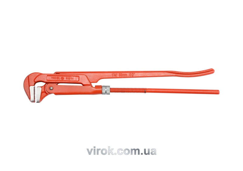 Ключ трубний з карбонової сталі VOREL 1.5", 90° [16/480]
