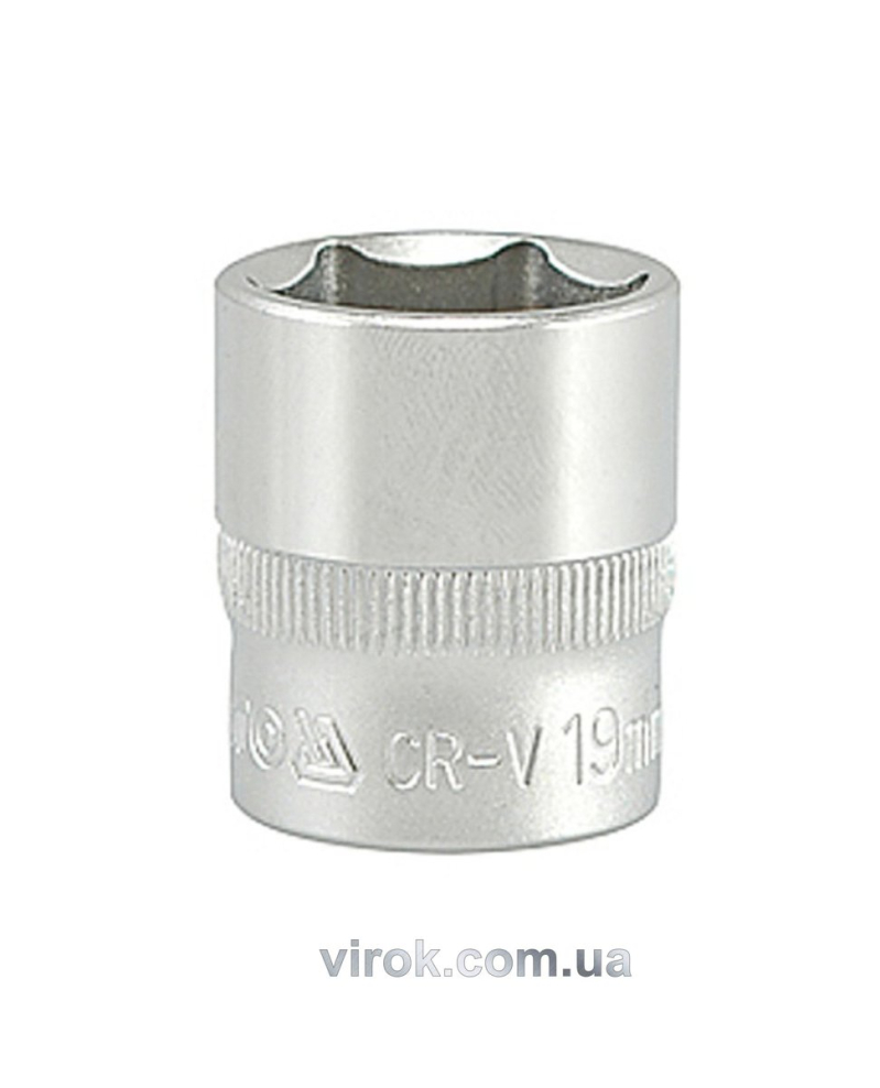 Головка торцева 6-гранна YATO : квадрат 3/8", М= 19 мм, L= 30 мм [12/120/240]