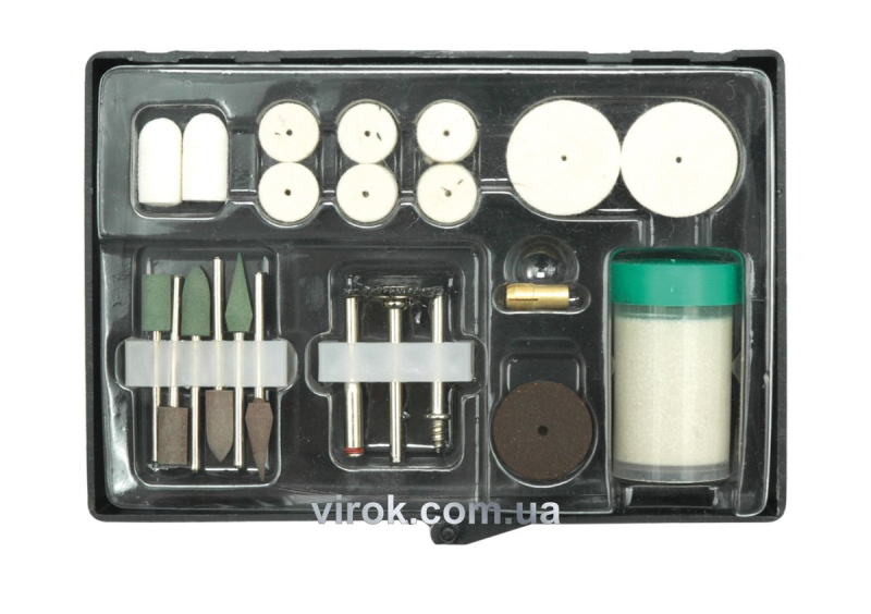 Насадки шліфувальні та полірувальні до мінішліфмашинки VOREL, набір 22 шт