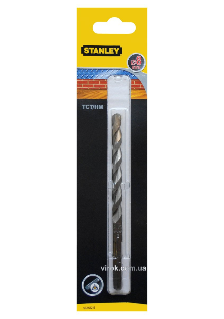 Свердло універсальне STANLEY : Ø= 8 x 134 /73 мм. TCT/HM метал, дерево, цегла