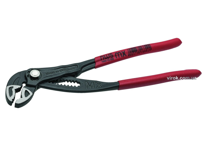Кліщі переставні NWS "Maxi MX" : L= 180 мм, max Ø= 30 мм