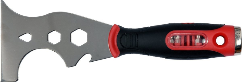 Скребок з нержав.сталі з комбінов.конфігураціями лез YATO ручка з гніздом з 4 викрутк.вставками [12]