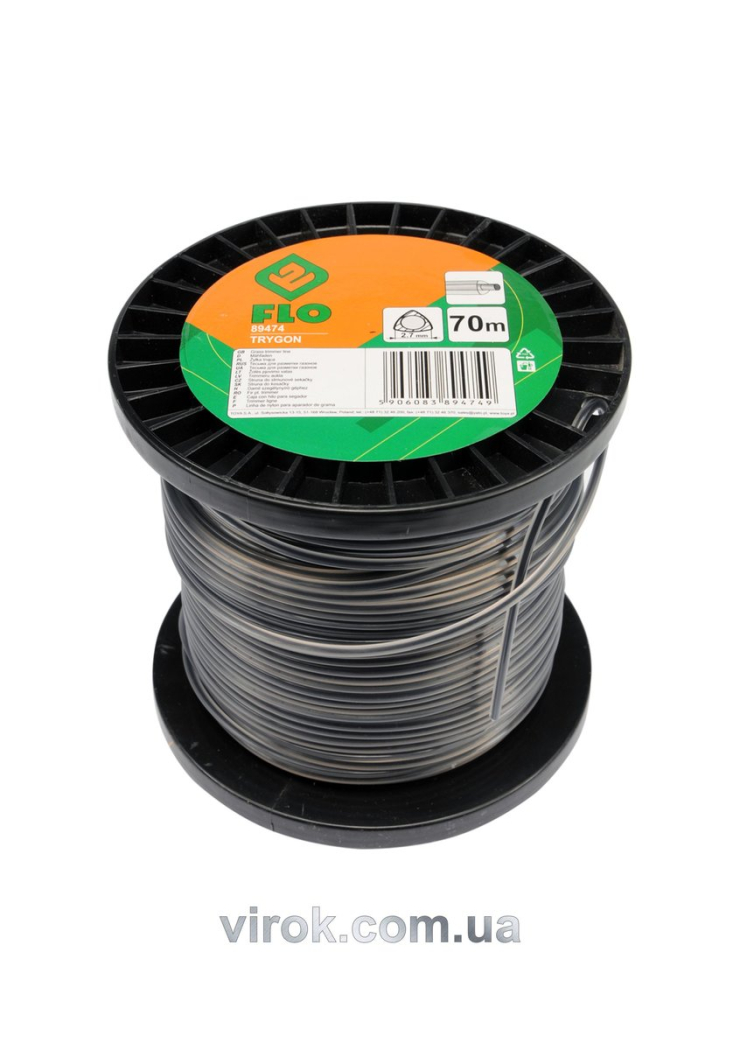 Жилка для тримера трикутник FLO : Ø= 2,7 мм; l= 70 м (бобіна) [10/20]
