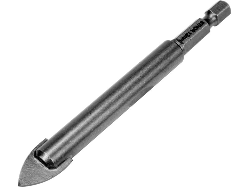 Сверло по стеклу и керамике STHOR: YG6X, HEX-1/4", Ø= 12 x 100 мм (21706)