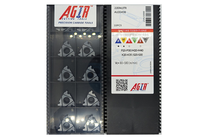 Твердосплавная пластина резьбовая 22ER 4.0TR AU2040B для наружной резьбы AGIR