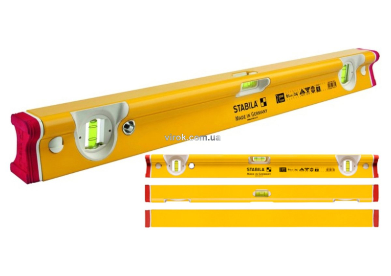 Рівень STABILA Type R 300 : L= 122 см. Надміцний профіль R. 3 капсули. 2 метр. шкали, + ковпачки